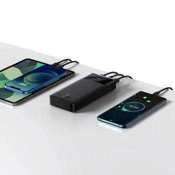 Baseus Bipow powerbank z szybkim ładowaniem 20000mAh 20W czarny (Overseas Edition) + kabel USB-A - Micro USB 0.25m czarny (PPBD050501)