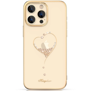 Etui silikonowe z kryształami Swarovski Kingxbar Wish Series do iPhone 14 Pro - złote