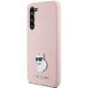 Etui Karl Lagerfeld Silicone Choupette Metal Pin na Samsung Galaxy S24+ - różowe