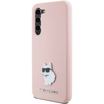 Etui Karl Lagerfeld Silicone Choupette Metal Pin na Samsung Galaxy S24+ - różowe