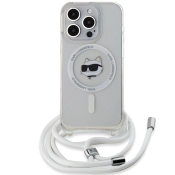 Etui Karl Lagerfeld IML Choupette Head & Cord MagSafe na iPhone 15 Pro - przezroczyste