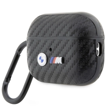 Etui BMW Carbon Double Metal Logo na AirPods Pro 2 gen - czarne