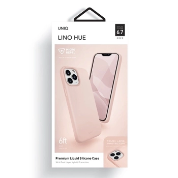 Etui Uniq Lino Hue na iPhone 12 Pro Max - różowe