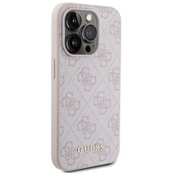 Etui Guess 4G Metal Gold Logo na iPhone 15 Pro - różowe