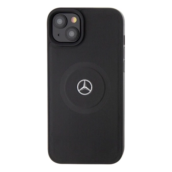 Etui Mercedes Crossed Lines Pattern Leather MagSafe na iPhone 15 - czarne