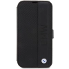 Etui BMW Leather Textured & Stripe na iPhone 14 Pro Max - czarne