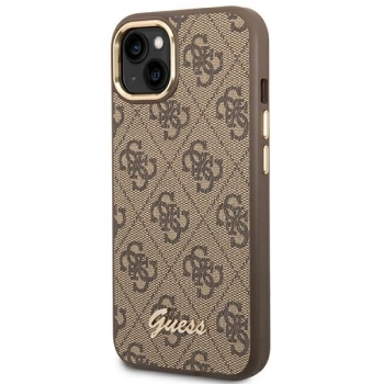 Etui Guess 4G Vintage Gold Logo na iPhone 14 Plus - brązowe