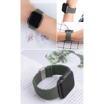 Strap Fabric opaska do Watch 9 / 8 / 7 / 6 / SE / 5 / 4 / 3 / 2 (41mm / 40mm / 38mm) pleciony materiałowy pasek bransoletka do zegarka wzór 1