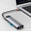 Baseus Metal Gleam 8w1 wielofunkcyjny HUB USB Typ C - USB Typ C Power Delivery 100 W / HDMI 4K 30 Hz / czytnik kart SD i microSD / 3x USB 3.2 Gen 1 /