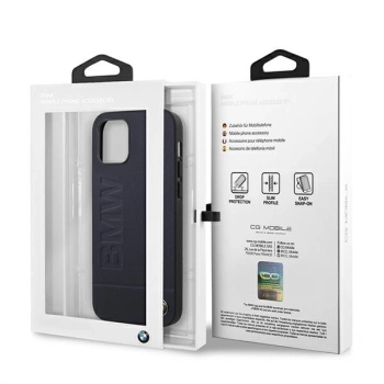 Etui BMW Signature Logo Imprint na iPhone 12 mini - granatowe