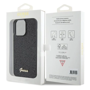 Etui Guess Disco Metal Script na iPhone 15 Pro Max - czarne