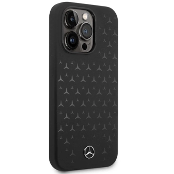 Etui Mercedes Silicone Stars Pattern MagSafe na iPhone 15 Pro Max - czarne