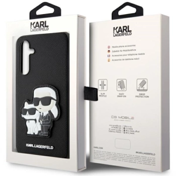 Etui Karl Lagerfeld Saffiano Karl&Choupette na Samsung Galaxy A34 5G - czarne