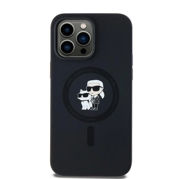 Etui Karl Lagerfeld Silicone Karl&Choupette MagSafe na iPhone 14 Pro - czarne