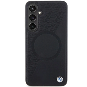 Etui BMW Signature Leather Half Textured & Circle MagSafe na Samsung Galaxy S24 - czarne