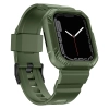 Kingxbar CYF537 2w1 pancerne etui Apple Watch SE, 9, 8, 7, 6, 5, 4, 3, 2, 1 (45, 44, 42 mm) z paskiem zielone