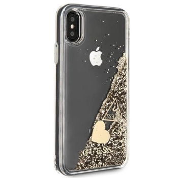 Etui Guess Glitter Charms na iPhone X / Xs - złote