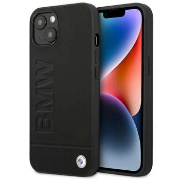 Etui BMW Leather Stamp na iPhone 14 - czarne