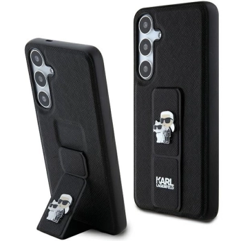 Etui Karl Lagerfeld Gripstand Saffiano Karl&Choupette Pins na Samsung Galaxy S24 - czarne