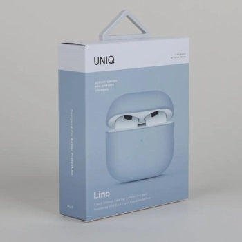 Etui Uniq Lino na AirPods 3 - błękitne