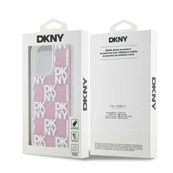 Etui DKNY Liquid Glitter Multilogo na iPhone 15 Pro Max - różowe