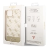 Etui Guess 4G Pattern Script na iPhone 14 Plus - złote
