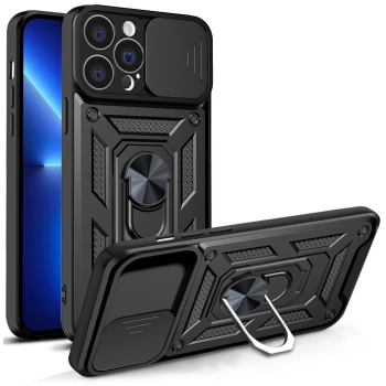 Hybrid Armor Camshield etui iPhone 13 Pro Max pancerny pokrowiec z osłoną na aparat czarne