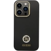 Etui Guess Silicone Logo Strass 4G na iPhone 14 Pro - czarne