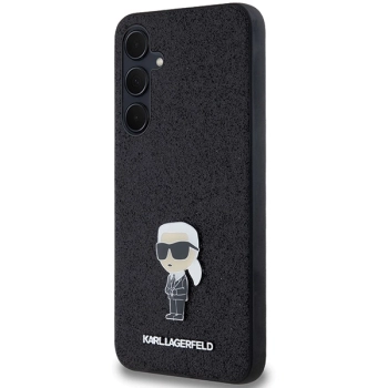 Etui Karl Lagerfeld Fixed Glitter Ikonik Logo Metal Pin na Samsung Galaxy A55 - czarne