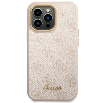 Etui Guess 4G Vintage Gold Logo na iPhone 14 Pro - różowe