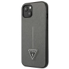 Etui Guess Saffiano Triangle Logo na iPhone 14 - srebrne
