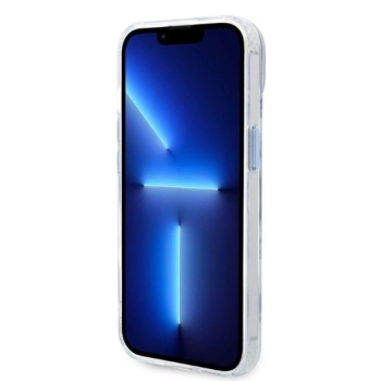Etui Guess Metal Outline MagSafe na iPhone 14 Plus - niebieskie