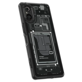 Etui Spigen Ultra Hybrid na Sony Xperia 5 V - ciemnoszare (wzór Zero One)