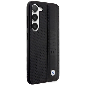 Etui BMW Leather Textured & Stripe na Samsung Galaxy S23+ - czarne