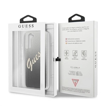 Etui Guess Glitter Gradient Script na Samsung Galaxy S21+ - czarne