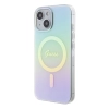 Etui Guess IML Iridescent MagSafe do iPhone 15 - turkusowe