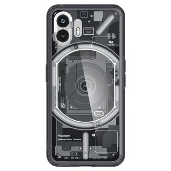 Etui Spigen Ultra Hybrid na Nothing Phone 2 - ciemnoszare (wzór Zero One)