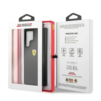 Etui Ferrari On Track Real Carbon na Samsung Galaxy S22 Ultra - czarne