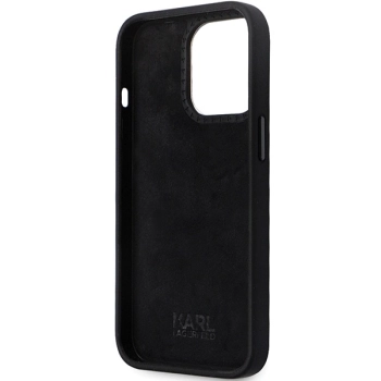 Etui Karl Lagerfeld Silicone Ikonik Metal Pin na iPhone 14 Pro - czarne