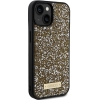 Etui Guess Rhinestone Metal Logo na iPhone 15 - żółte