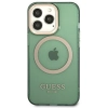 Etui Guess Gold Outline Translucent MagSafe na iPhone 13 Pro Max - zielone