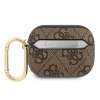 Etui Guess 4G Script Metal Collection na AirPods Pro - brązowe