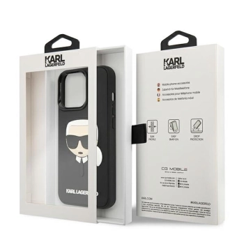 Etui Karl Lagerfeld 3D Rubber Karl's Head na iPhone 13 Pro Max - czarne