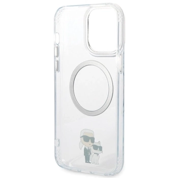 Etui Karl Lagerfeld Iconic Karl&Choupette Magsafe na iPhone 13 Pro Max - przezroczyste