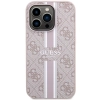 Etui Guess 4G Printed Stripes MagSafe na iPhone 14 Pro - różowe