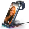 Joyroom 3w1 ładowarka indukcyjna do sprzętu marki Apple - iPhone, Apple Watch, Airpods (do 15W) podstawka stojak czarna (JR-WQN01)