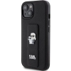 Etui Karl Lagerfeld Gripstand Saffiano Karl&Choupette Pins na iPhone 15 - czarne