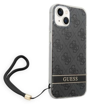 Etui Guess 4G Print Strap na iPhone 14 - czarne