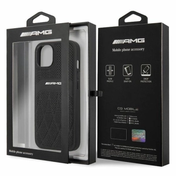 Etui AMG Leather Curved Lines na iPhone 13 - czarne
