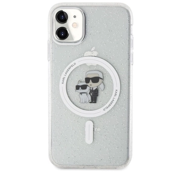 Etui Karl Lagerfeld Karl&Choupette Glitter MagSafe na iPhone 11 / Xr - przezroczyste
